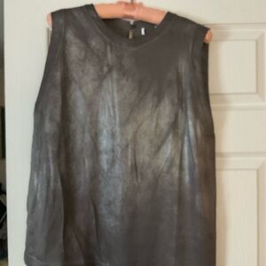 NWOT BRUNELLO CUCINELLI gunmetal with silver accent thread Medium tank top silk